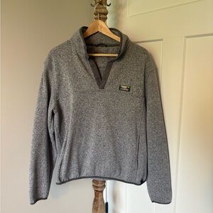 L.L. Bean Gray Fleece Pullover, L
